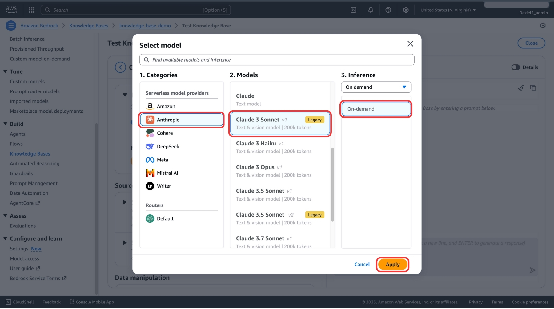 Image illustrating Claude 3 Model selection configuration panel