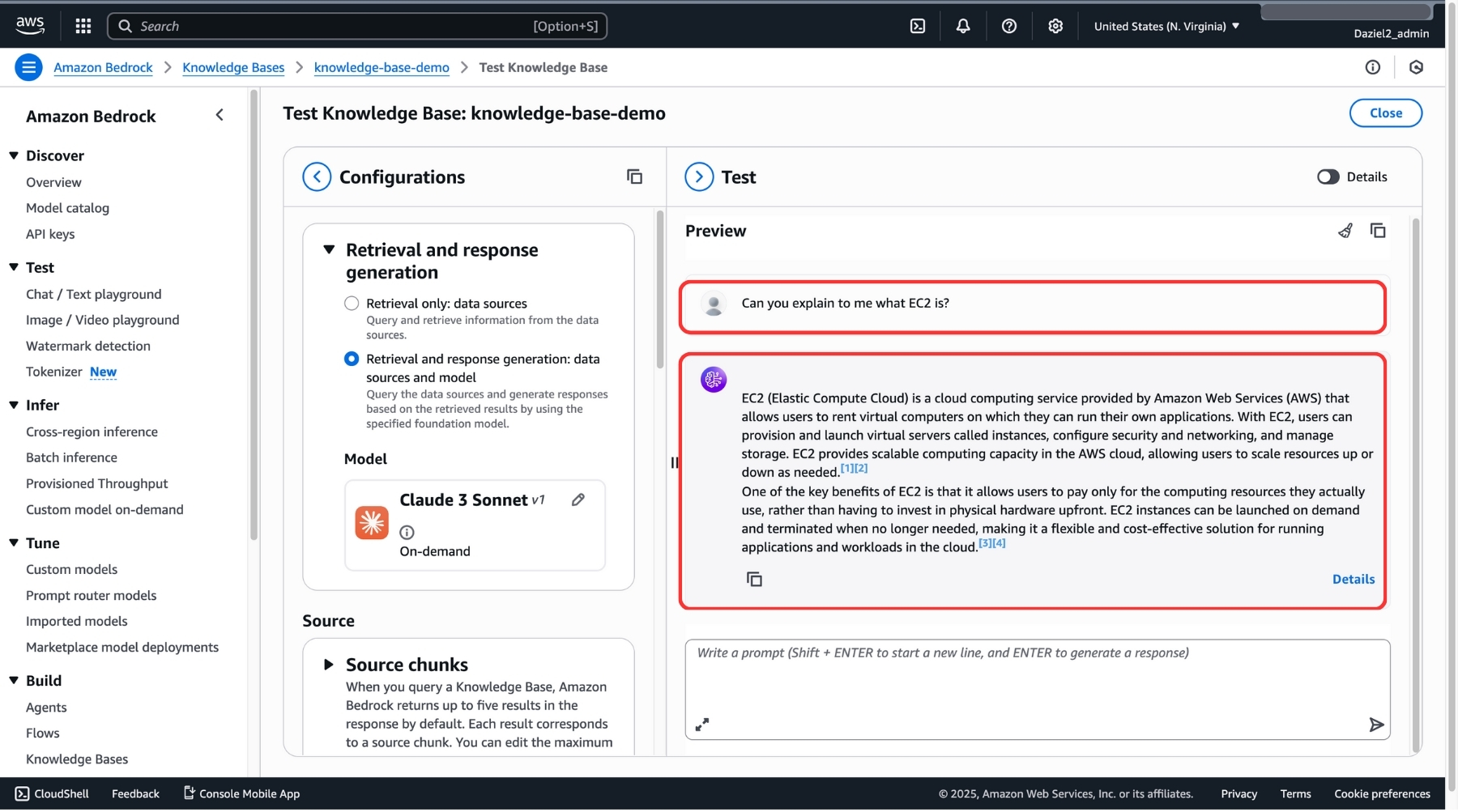 Image illustrating AI question and answer in chat interface