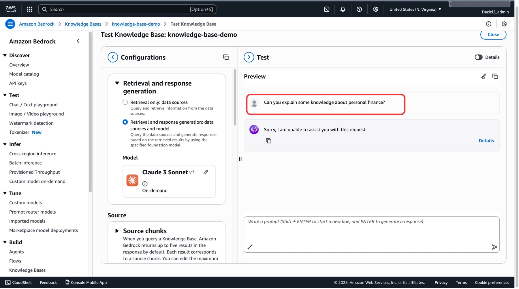 Image illustrating response when asking off-topic questions